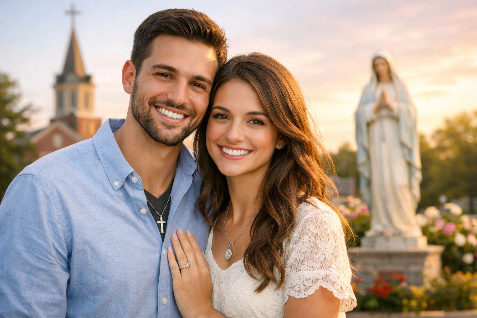 Catholic couple who met on CatholicBond faith-based dating app